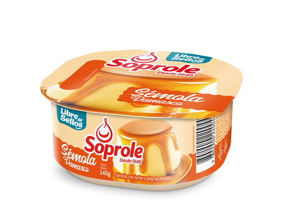 Sémola con leche salsa damasco